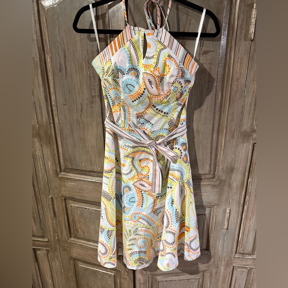 Nell Couture Vintage Paisley Halter Dress